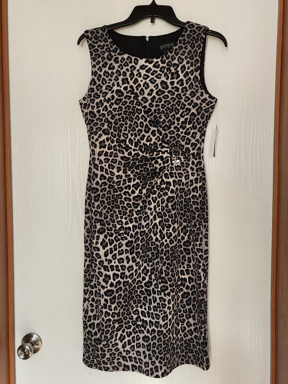 Enfocus Studio Leopard Print Career Dress - Black & Gray Size 6